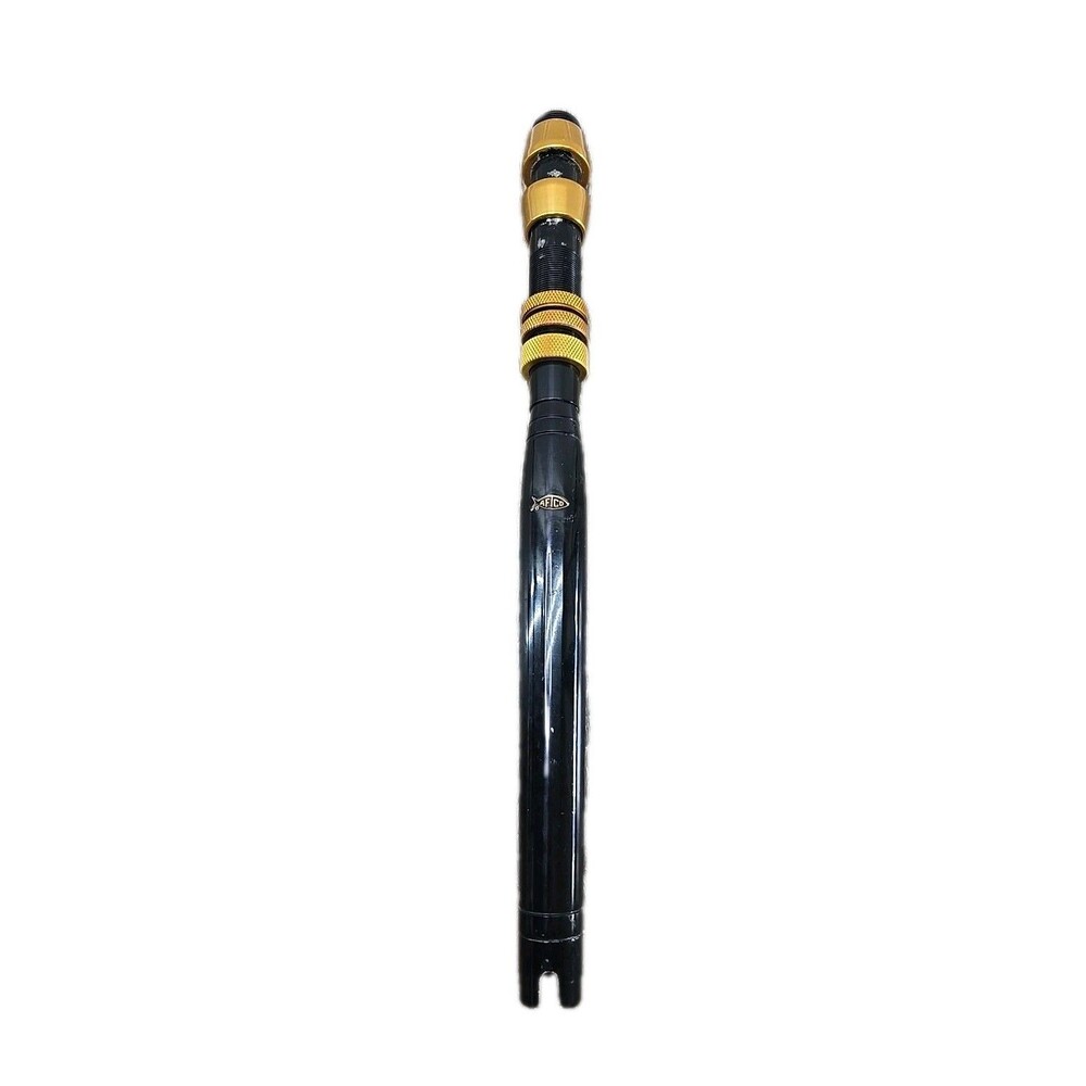 Aftco BLACK Straight Aluminum Butt #4 StoraButt 2 Piece Gold Trim 18" Length